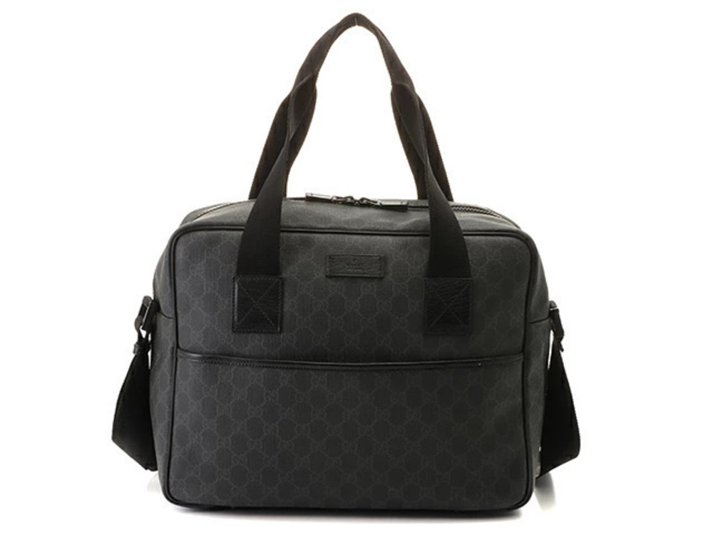 Gucci GG Supreme Shoulder Bag Leather Gray